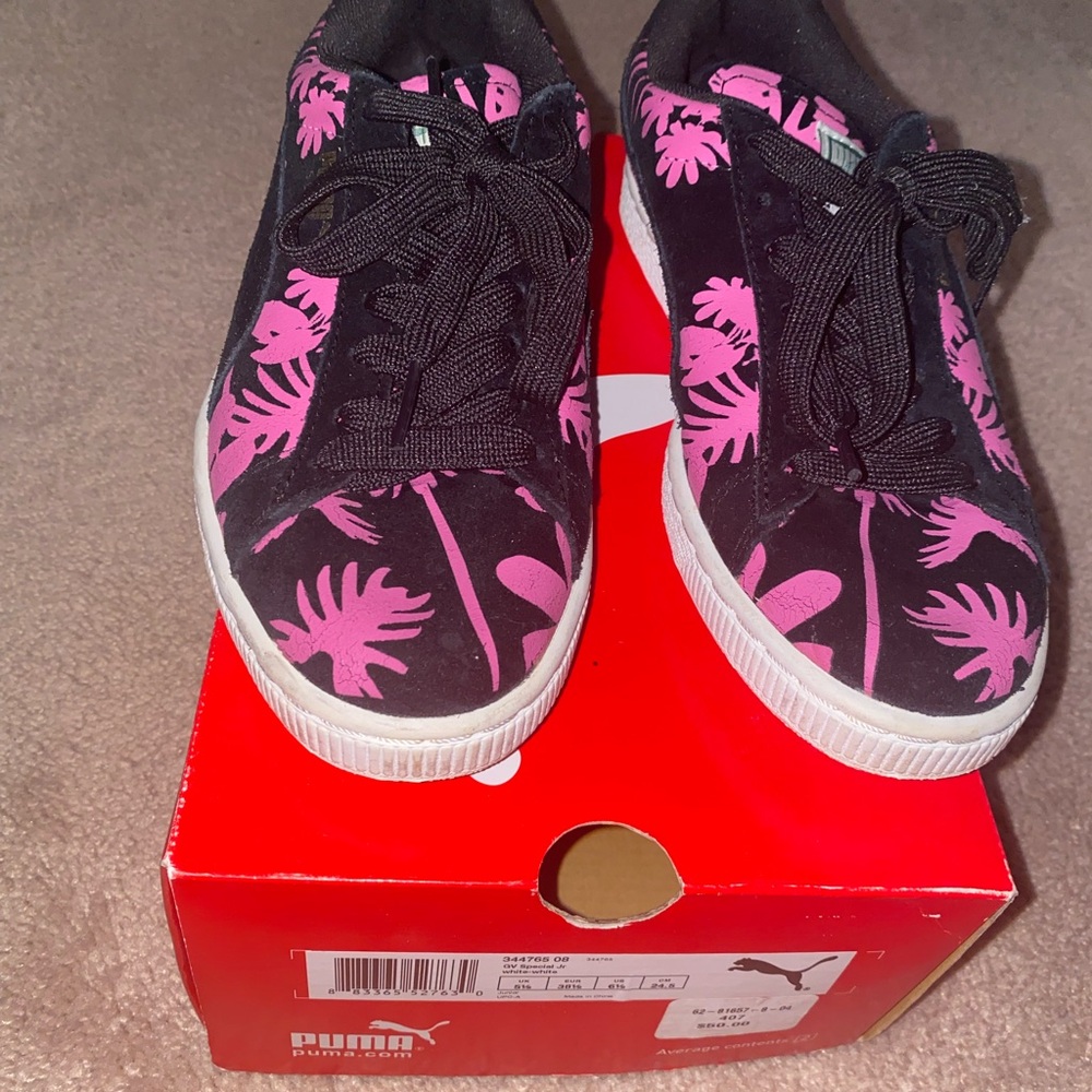 Puma Black and Pink Sneakers